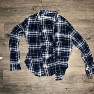 Abercrombie & Fitch Navy and White Plaid Shirt